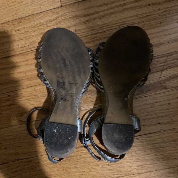 Silver Wedge Sandals - Picture 3 of 3
